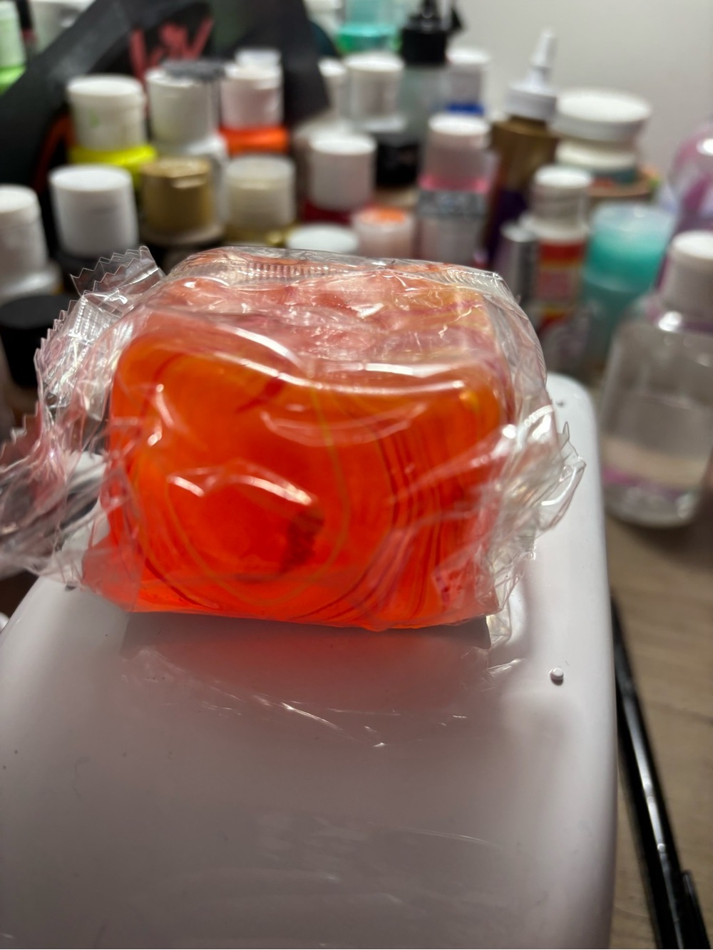 Orange & Yellow Swirl stress Cube - IN STOCK